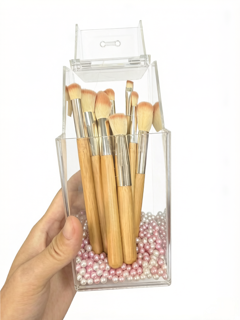 High-end 8-piece bamboo-bristled makeup brushes