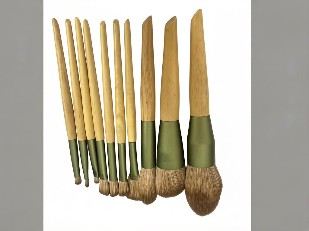 High-end 10-piece oak handle makeup brushes