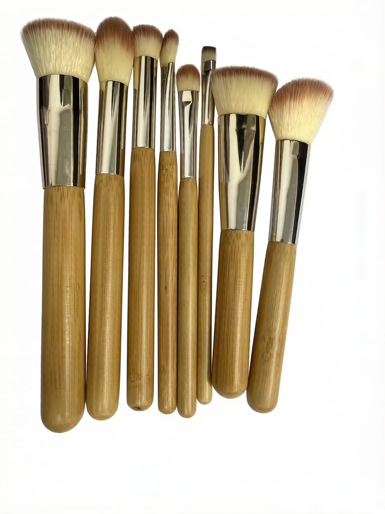 High-end 8-piece bamboo-bristled makeup brushes