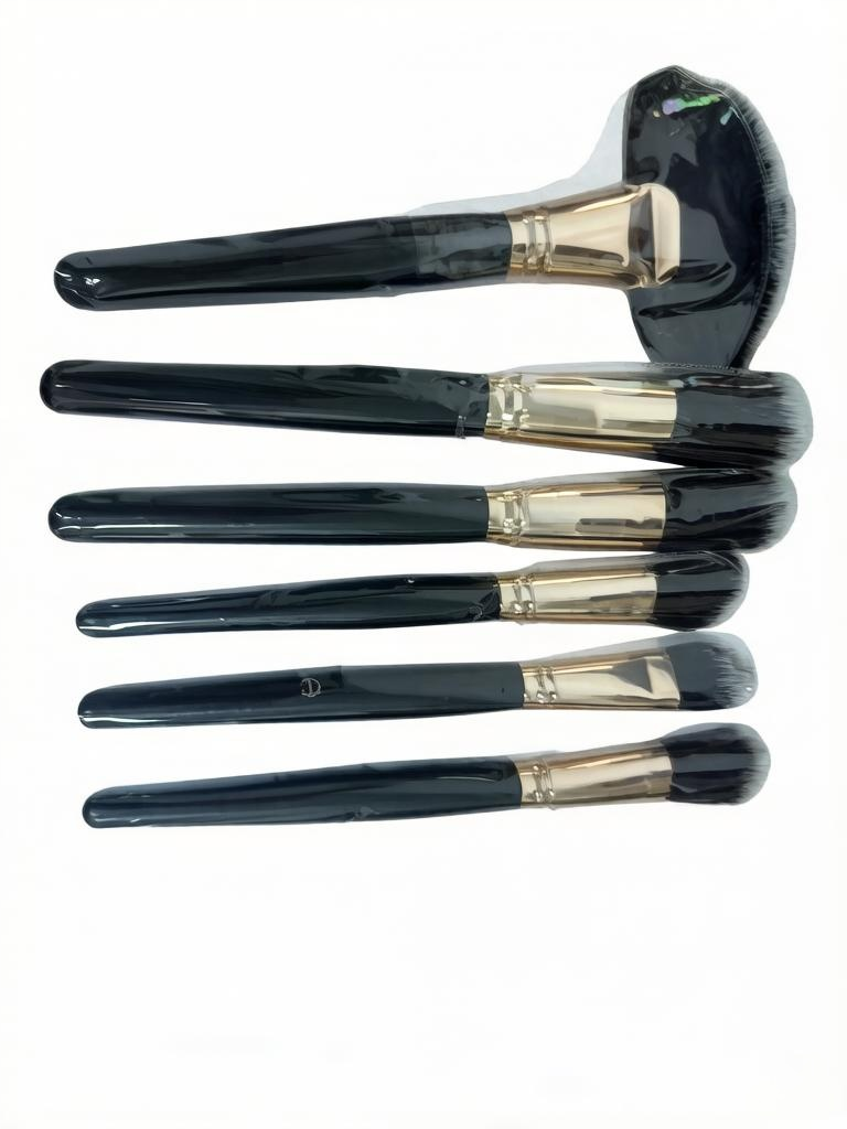High-end 24-piece black wooden-handle makeup brushes