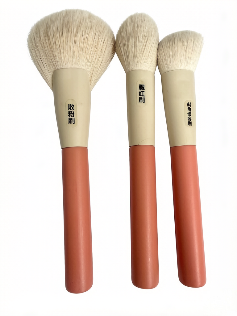 11-piece high-end brown silicone handle makeup brushes