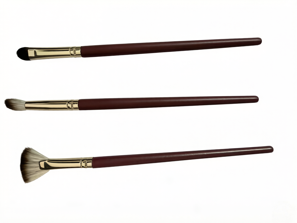 15-piece high-end brown-burnished oak handle makeup brushes
