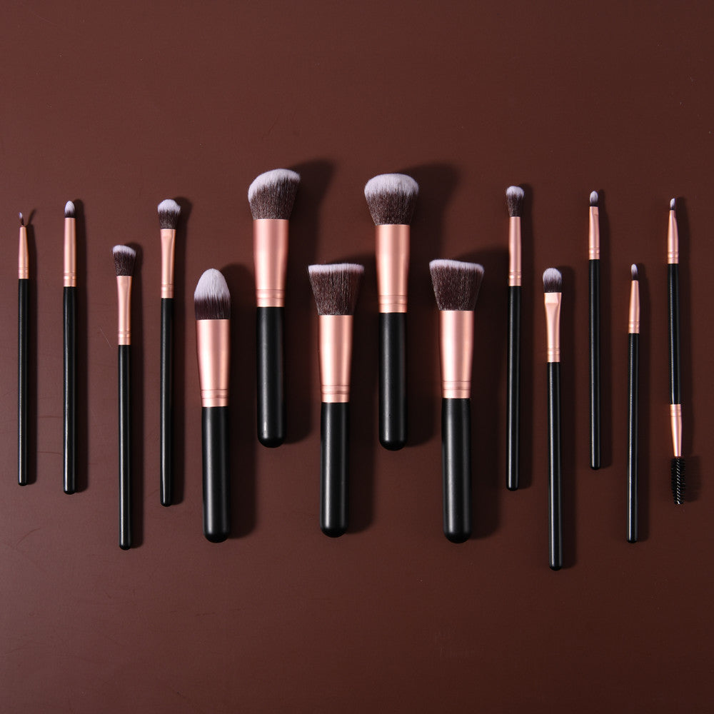 New 14-piece makeup brush set. Makeup brush set includes 5 large and 9 small brushes. Complete set of makeup tools. Available in stock. Manufacturer's wholesale.