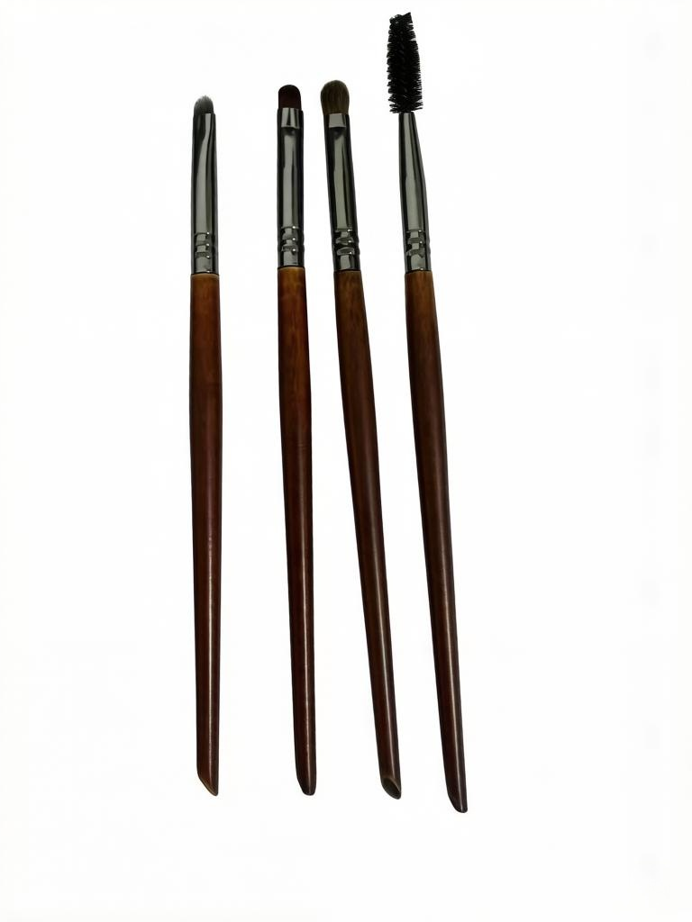 15-piece high-end brown-burnished oak handle makeup brushes