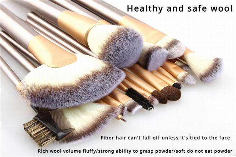 24 brushes in champagne color
