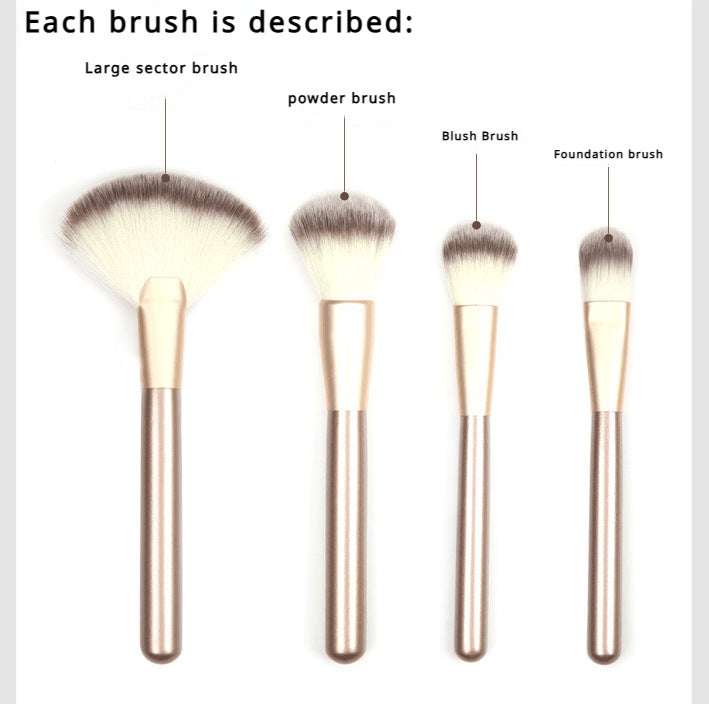 24 brushes in champagne color