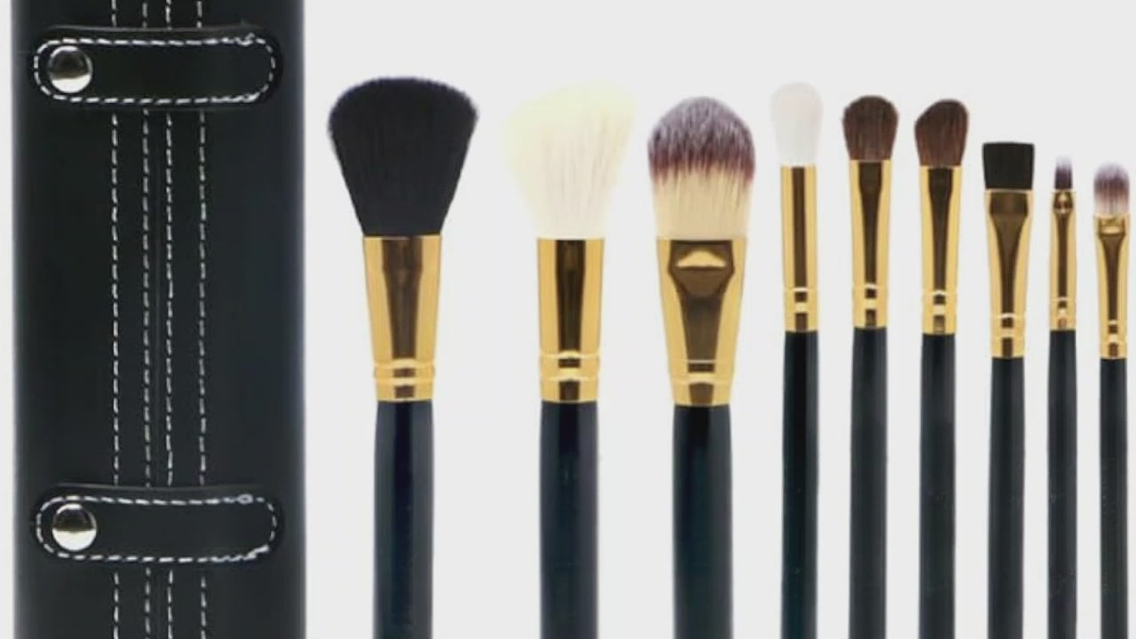 9 black makeup brushes